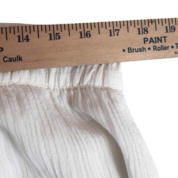 Soft Surroundings Oceo Gauze Wide Leg Pants White Wood Buttons Beachy Flowy L - Picture 6 of 10